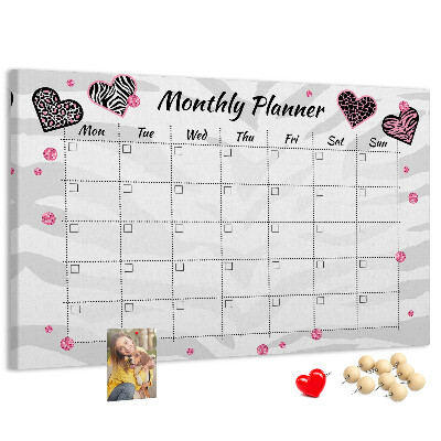 Cork memo board Fashion monthly planner