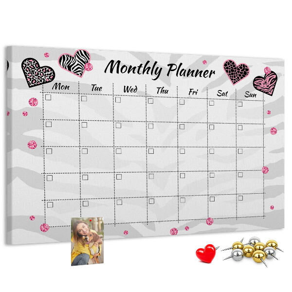 Cork memo board Fashion monthly planner