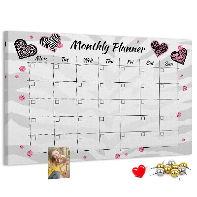 Cork memo board Fashion monthly planner
