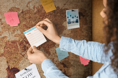 Cork memo board Old world map