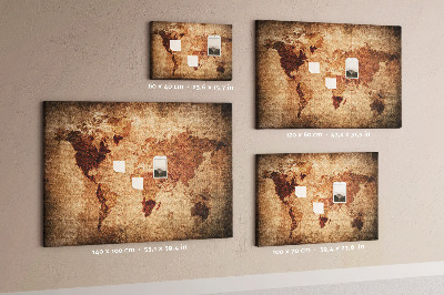 Cork memo board Old world map