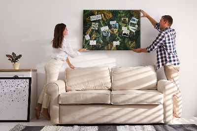 Cork display board Jungle leaves