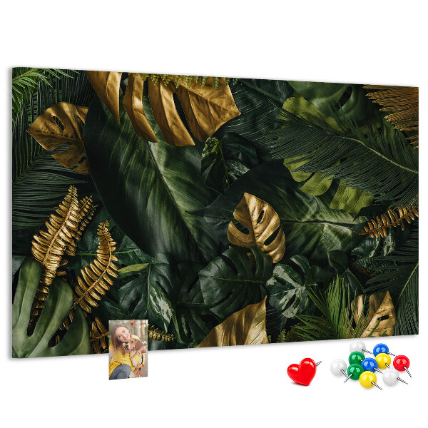 Cork display board Jungle leaves