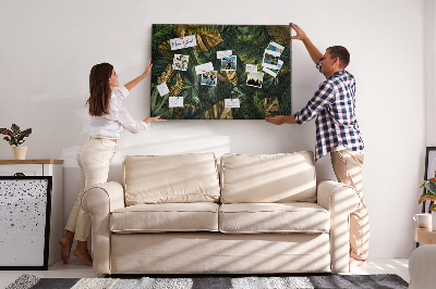Cork display board Jungle leaves