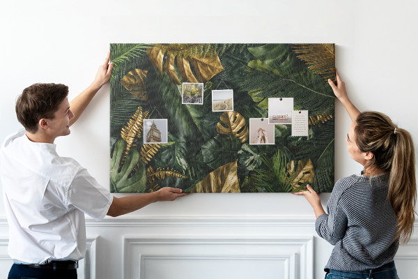 Cork display board Jungle leaves