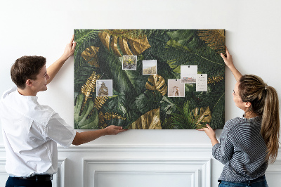 Cork display board Jungle leaves