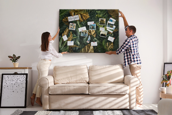 Cork display board Jungle leaves