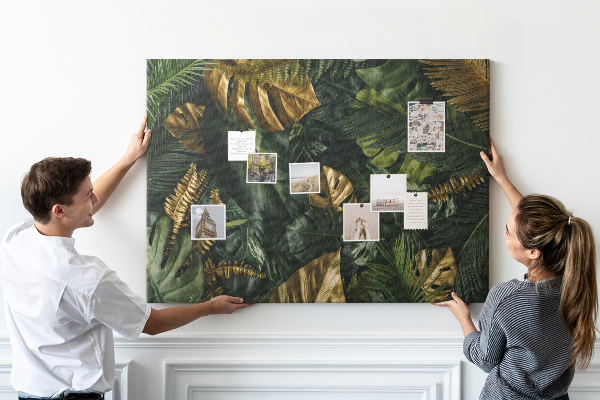 Cork display board Jungle leaves