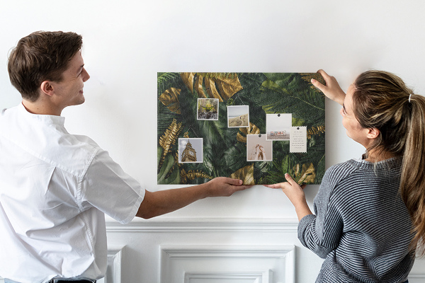 Cork display board Jungle leaves