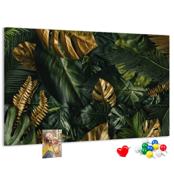 Cork display board Jungle leaves