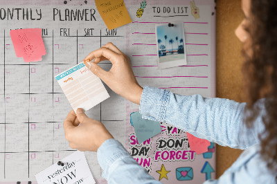 Cork display board Monthly planner