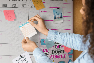 Cork display board Monthly planner