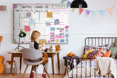 Cork display board Monthly planner