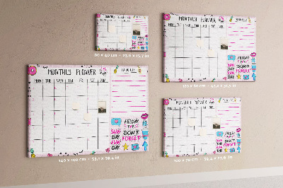 Cork display board Monthly planner