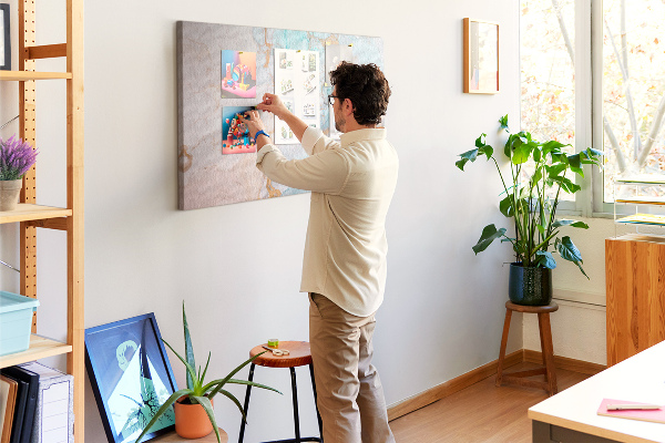 Cork memo board Abstract painting