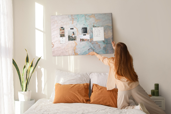 Cork memo board Abstract painting