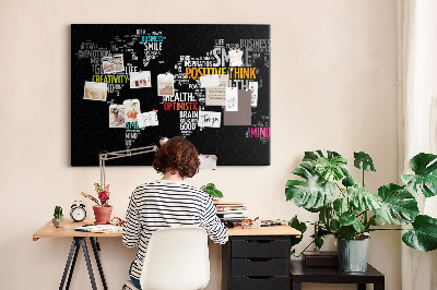 Cork display board Positive world map