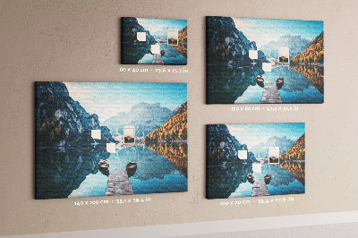 Cork display board Boats on the lake