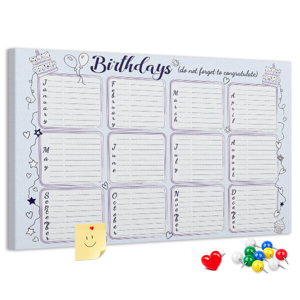Cork board Birthday note