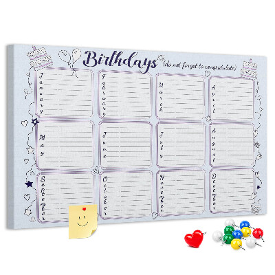 Cork board Birthday note