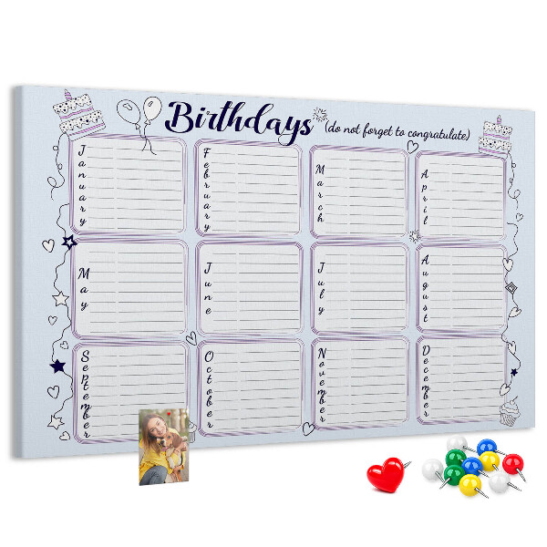 Cork board Birthday note