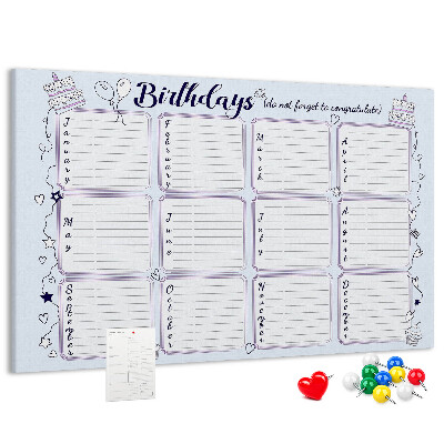 Cork board Birthday note