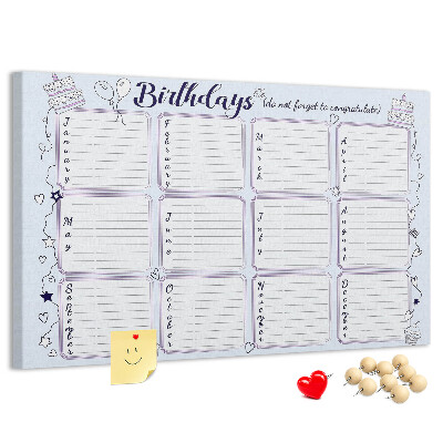 Cork board Birthday note