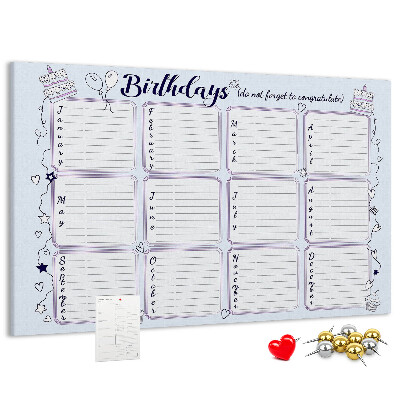 Cork board Birthday note
