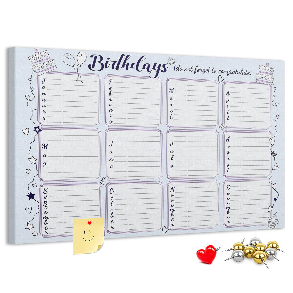 Cork board Birthday note