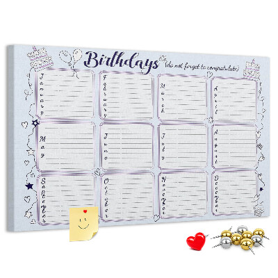 Cork board Birthday note