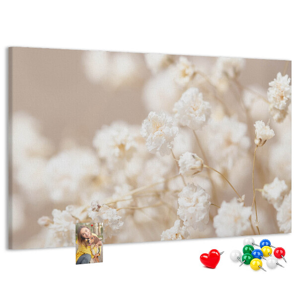 Cork display board Small white flowers