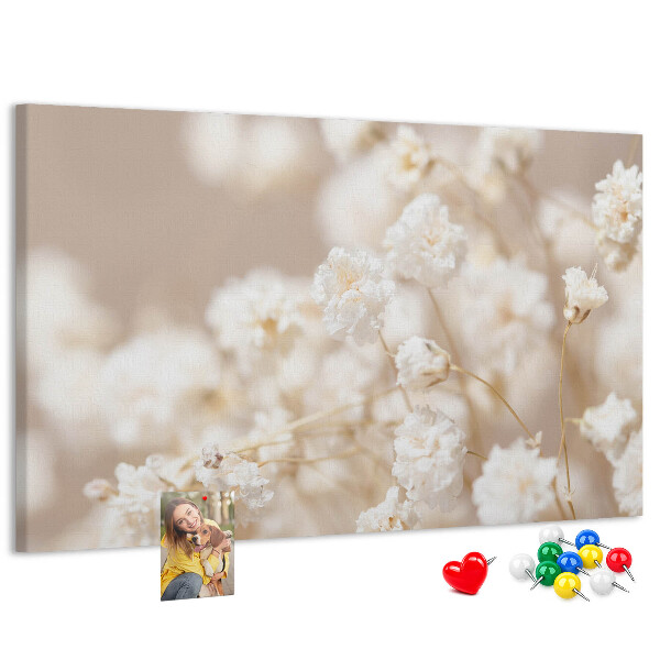 Cork display board Small white flowers