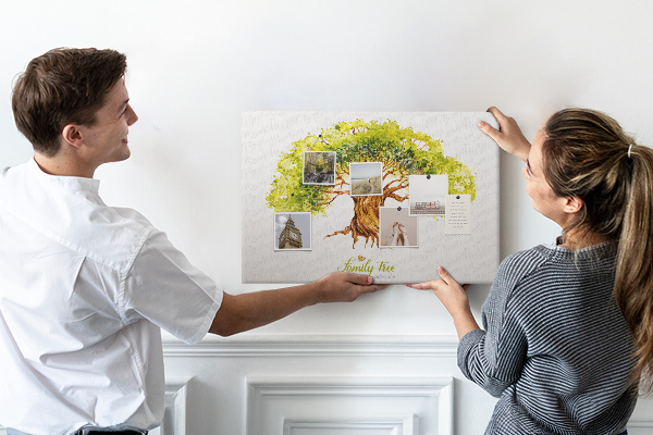 Cork board Family tree