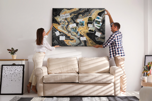 Cork display board Gold marble