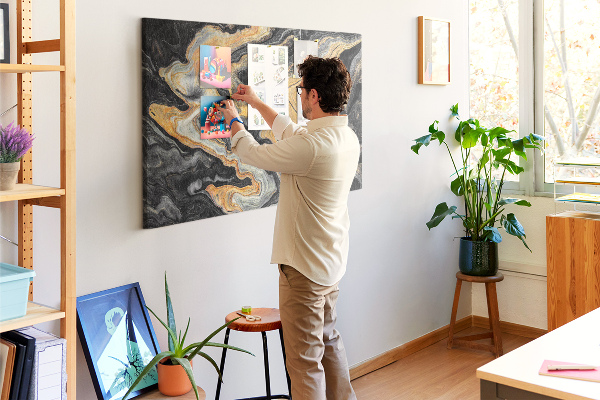 Cork display board Gold marble