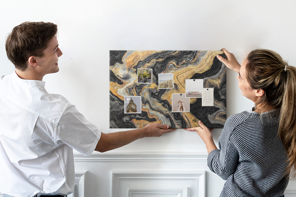 Cork display board Gold marble