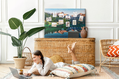 Cork board Lake landscape