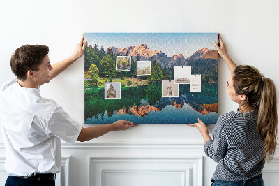 Cork board Lake landscape