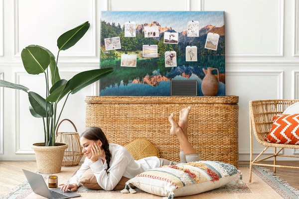 Cork board Lake landscape