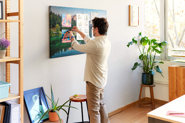 Cork board Lake landscape