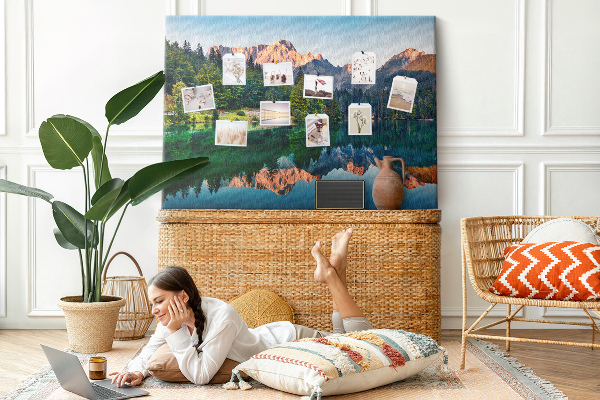 Cork board Lake landscape