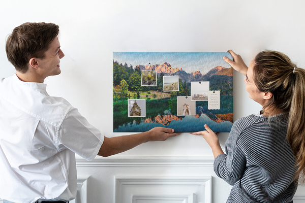 Cork board Lake landscape