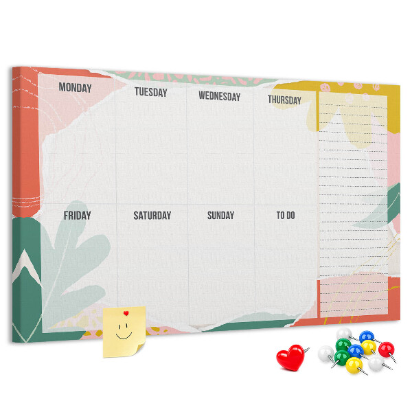 Cork display board Simple weekly planner