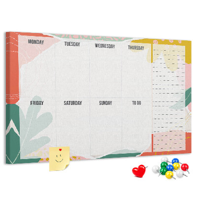 Cork display board Simple weekly planner