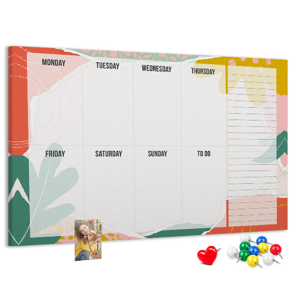 Cork display board Simple weekly planner