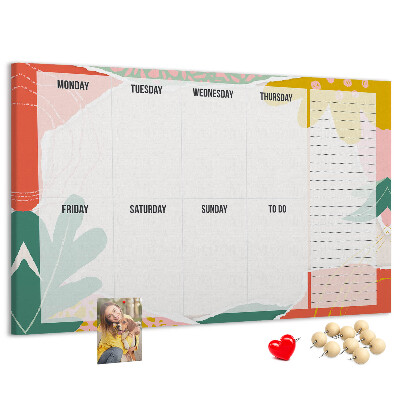 Cork display board Simple weekly planner