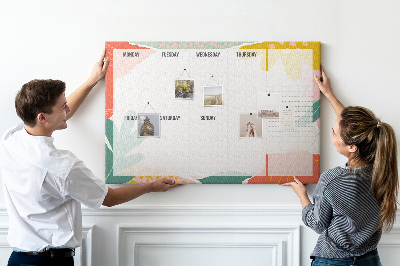 Cork display board Simple weekly planner