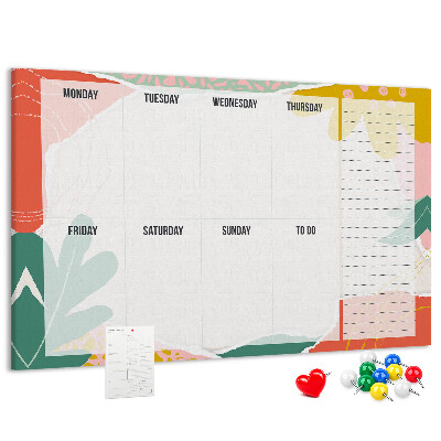 Cork display board Simple weekly planner