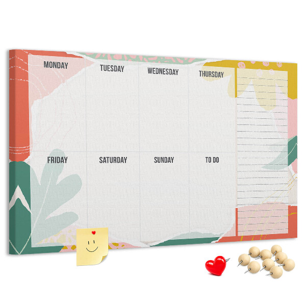 Cork display board Simple weekly planner