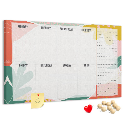 Cork display board Simple weekly planner